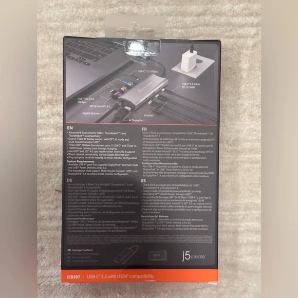NEW j5create - 4K60 Elite USB-C Triple-Monitor 10Gbps Mini Dock - Space Grey - Picture 3 of 12